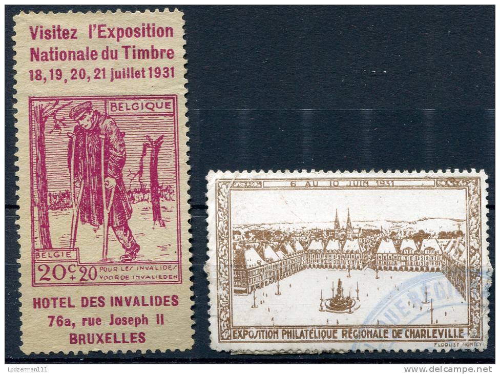 Philat. Expo. 1931 - 2 Poster Stamps - Expositions Philatéliques