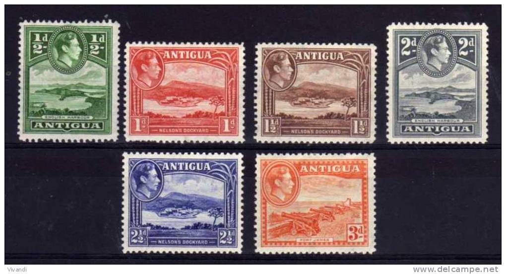 Antigua - 1938 - Definitives (Part Set) - MH - 1858-1960 Kronenkolonie