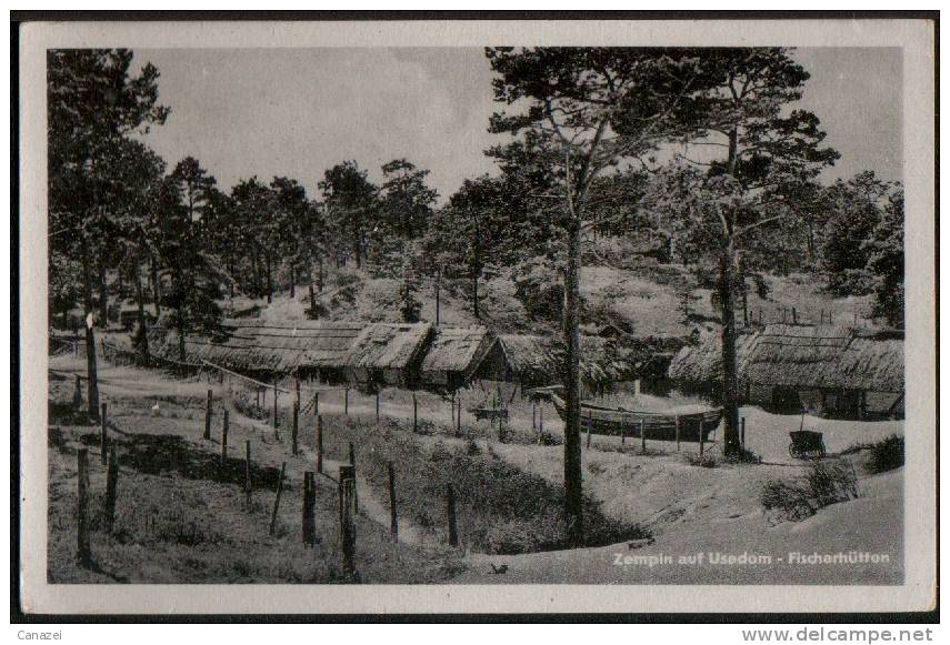 AK Zempin/Usedom, Fischerhütten, Ung, 1954 - Usedom