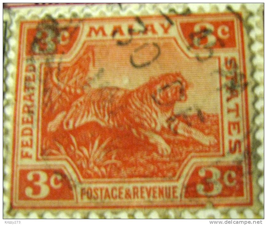 Malay 1900 Tiger 3c - Used - Federated Malay States