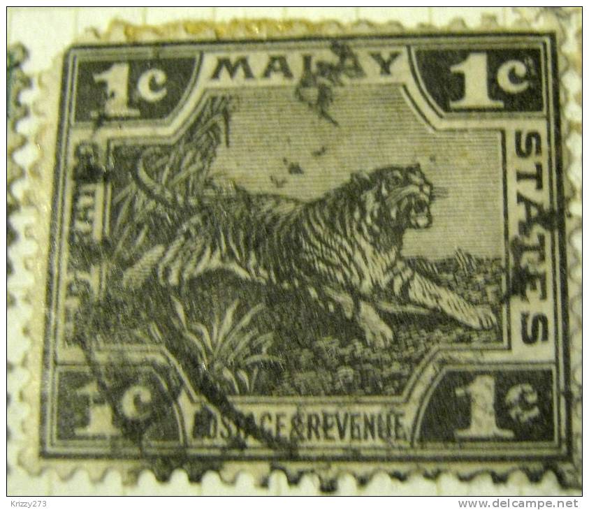 Malay 1900 Tiger 1c - Used - Federated Malay States