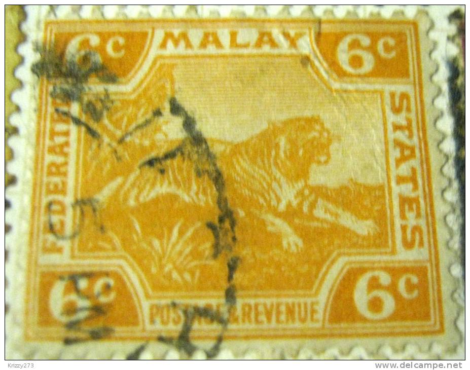 Malay 1900 Tiger 6c - Used - Federated Malay States