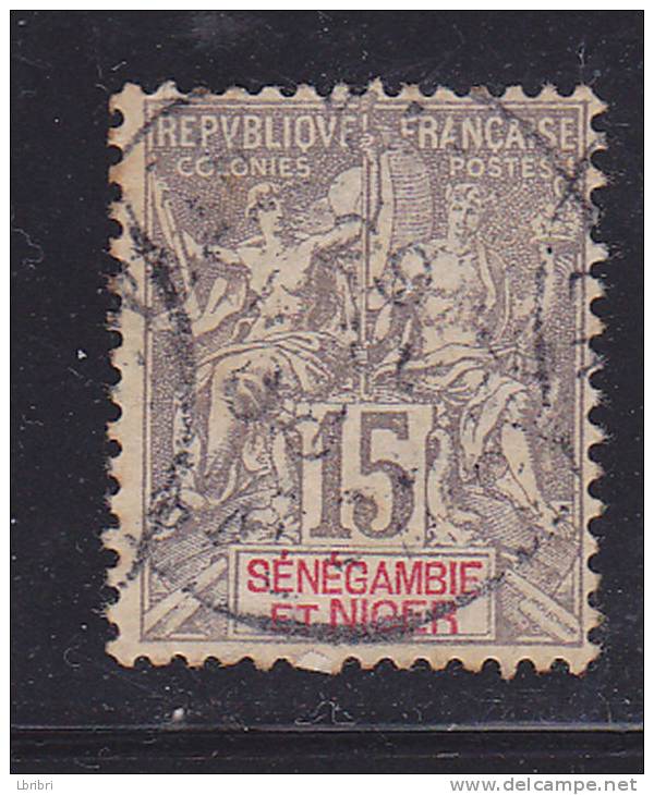 SÉNÉGAMBIE N° 6 15C GRIS GROUPE ALLÉGORIQUE OBL - Other & Unclassified