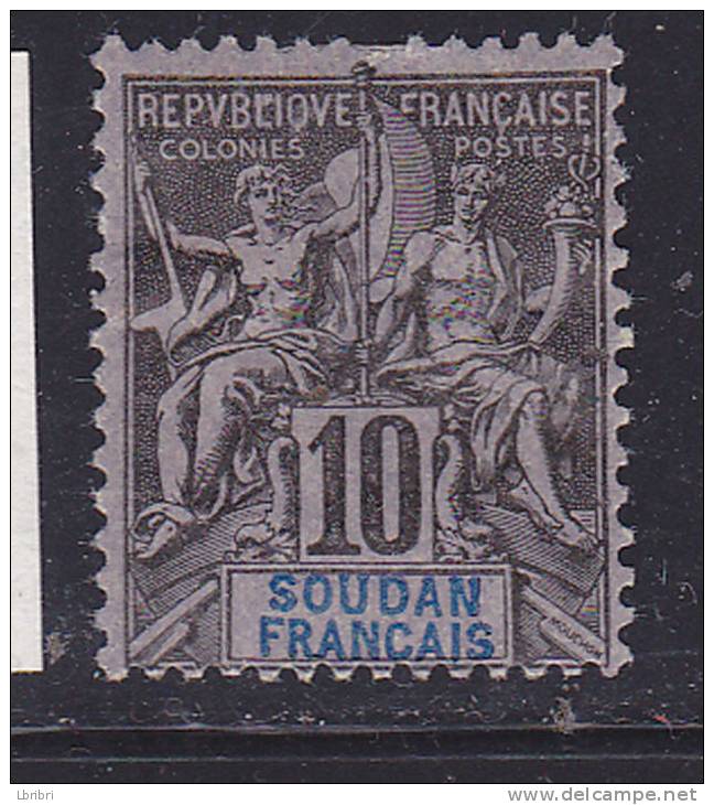 SOUDAN N°7 10C NOIR SUR LILAS GROUPE ALLÉGORIQUE NEUF AVEC CHARNIÈRE - Autres & Non Classés