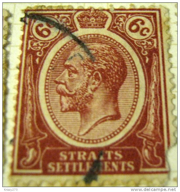 Straits Settlements 1919 King George V 6c - Used - Straits Settlements