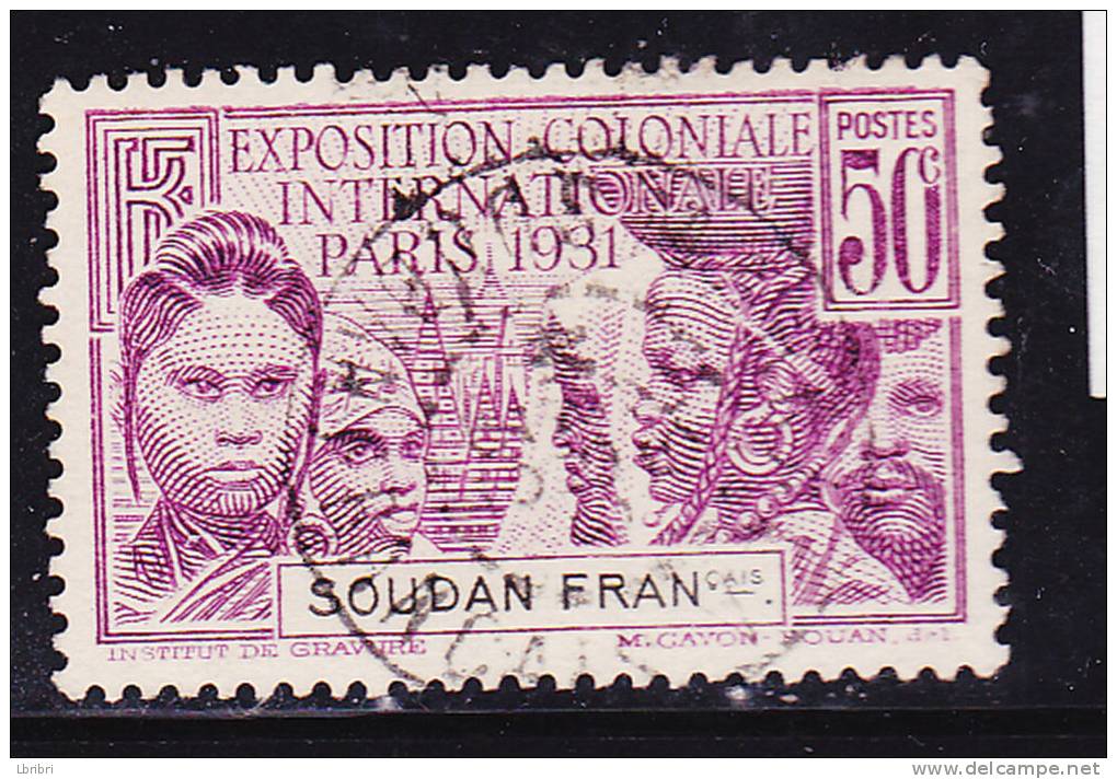 SOUDAN N° 90 50C VIOLET EXPOSITION COLONIALE INTERNATIONALE DE PARIS 1931 OBL - Autres & Non Classés