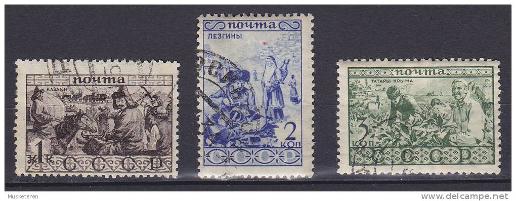 ## Soviet Union 1933 Mi. 429-31 Völker Der UdSSR Kasachen, Lesginen, Krimtataren - Gebraucht