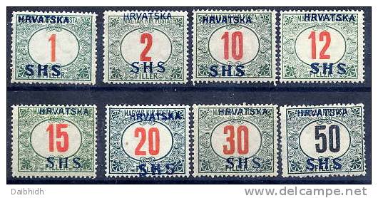 YUGOSLAVIA 1918 Croatia Postage Due Set LHM / * - Timbres-taxe
