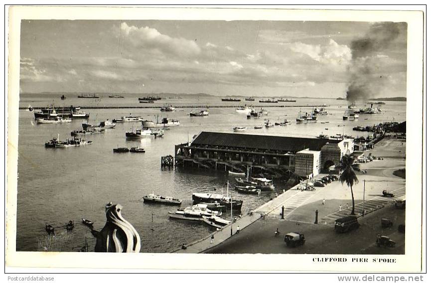 Clifford Pier Singapore - & Boat, Old Cars - Singapore