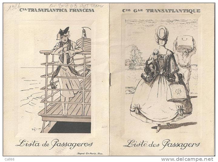 1926 Cie Générale Transatlantique Liste Des Passagers Illustrée Ligne Des Antilles CGT Peut-être Votre Ancêtre!!!RARE - Autres & Non Classés