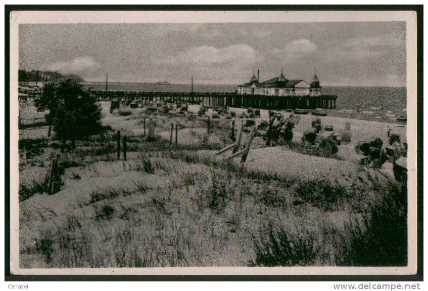 AK Ahlbeck, Seebrücke, Strand, Ung, Alt - Usedom