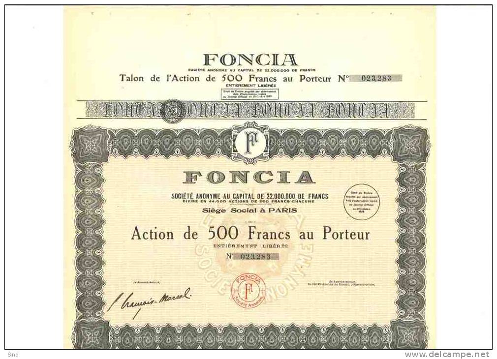 Foncia 29 Octobre 1929 - Autres & Non Classés