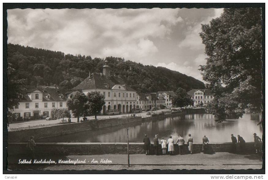 AK Solbad Karlshafen, Weserbergland, Am Hafen, Ung - Bad Karlshafen