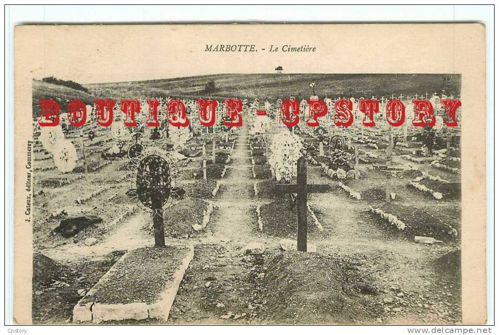 CEMETERY - Cimetière Militaire De Marbotte - Tombes Sépultures - Dos Scané - Cimetières Militaires