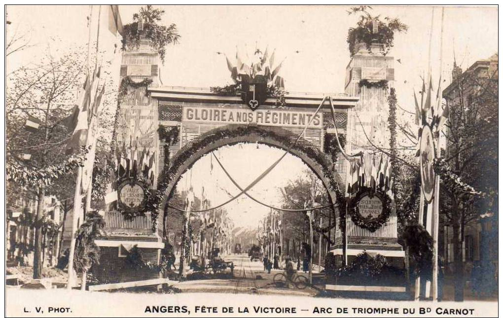 Carte Photo 49 Angers , Les Fetes De La Victoire ,arc De Triomphe Bd Carnot - Angers