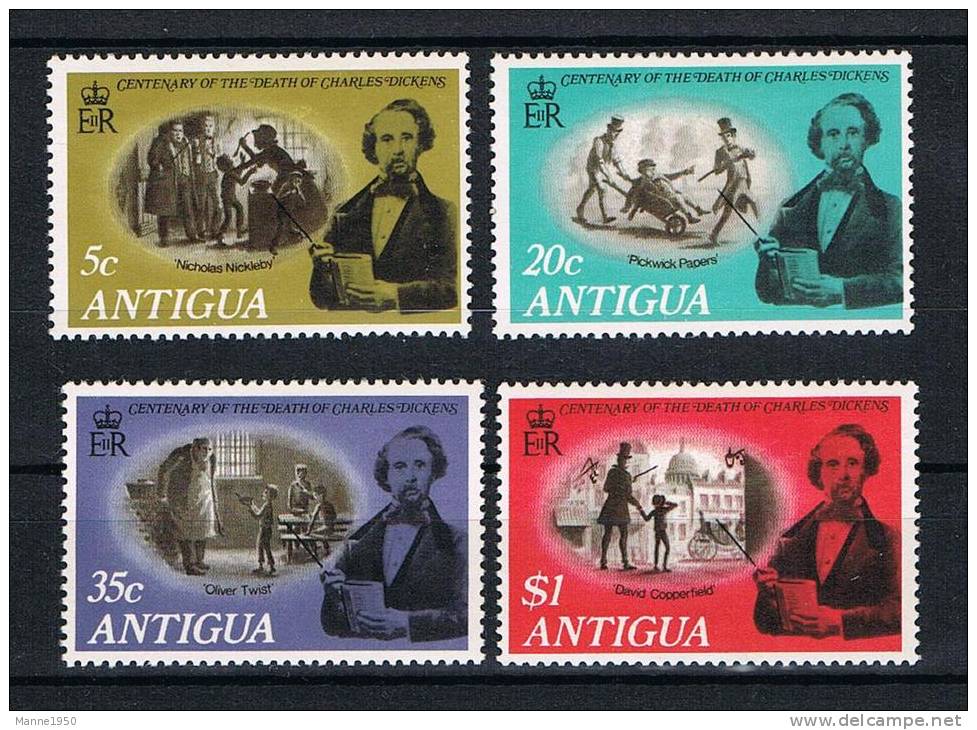 Antigua 1970 Dickens Mi.Nr. 226/29 Kpl. Satz * Ungebraucht - Antigua Und Barbuda (1981-...)