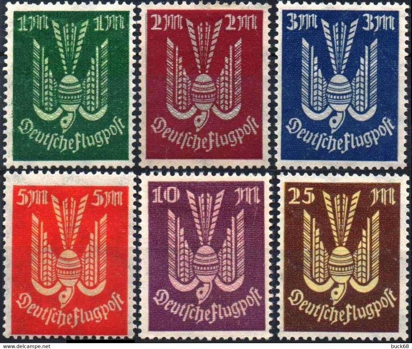 ALLEMAGNE REICH EMPIRE Poste Aérienne 8 à 13  ( * MLH Et (*) NG) - Airmail & Zeppelin