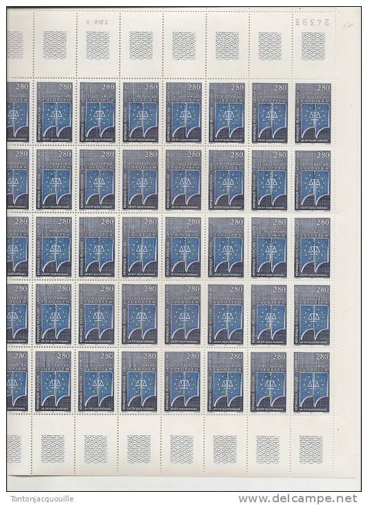 LE NOTARIAT EUROPEEN        + FEUILLE DE 50 TIMBRES A 2,80 FRANCS - Full Sheets