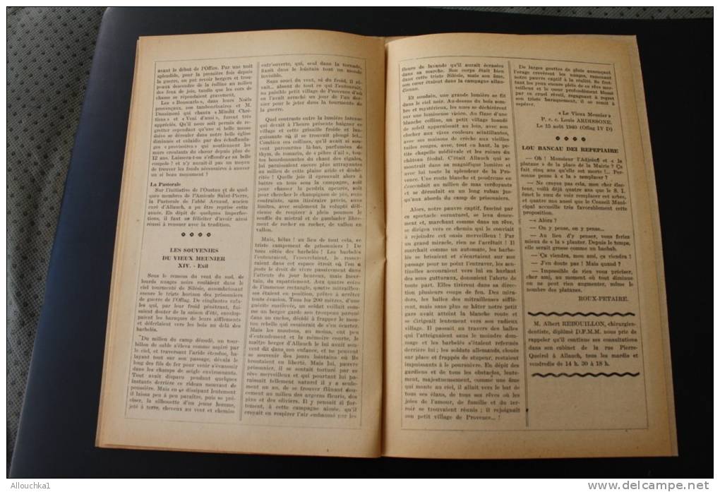 Jan 1947&mdash;&gt; ALLAUCH En Provence Bouches-du-Rhône"L'écho Du Moulin"Syndicat D'initiative N°17 Rubriques Histoire. - Provence - Alpes-du-Sud