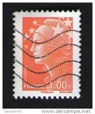 Timbre Oblitéré Used Stamp Marianne De Beaujard 1 Euro Orange FRANCE 2009 Y&T 4418 - 2008-2013 Marianne (Beaujard)