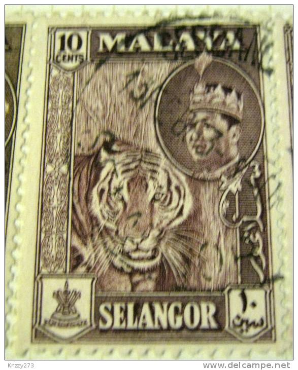 Selangor 1961 Sultan Salahuddin Abdul Aziz Shah 10c - Used - Selangor