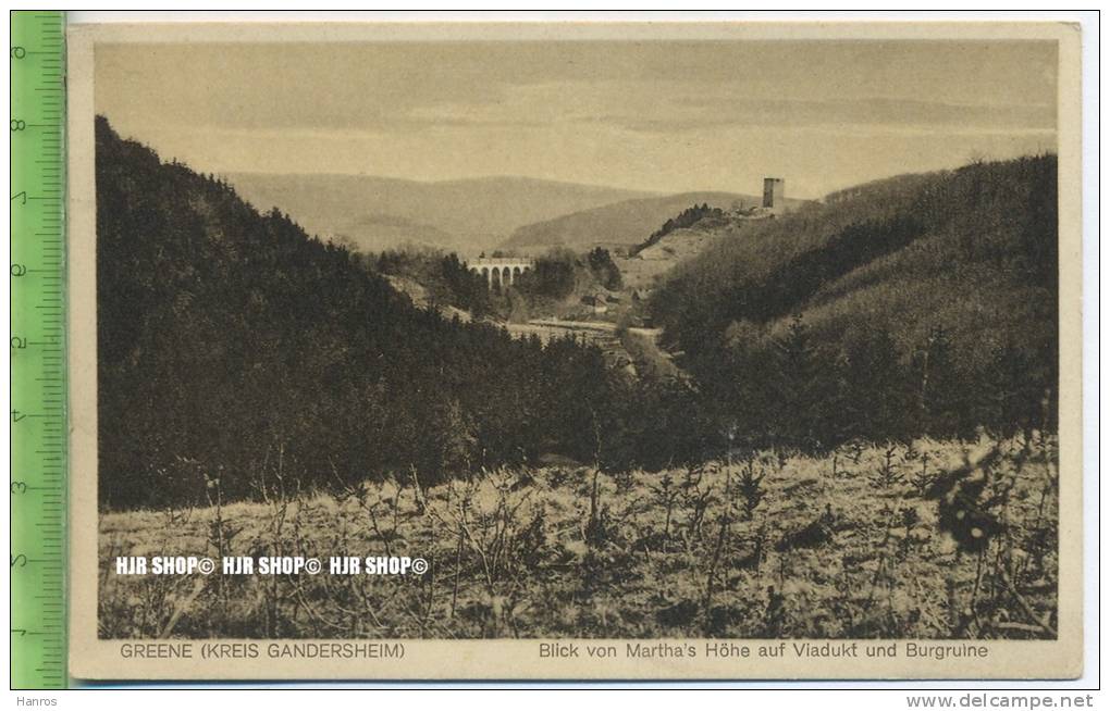 „Greene(Kreis Gandersheim) Blick Von Martha`s Höhe Auf Viadukt Und Burgruine“ Um 1930/1940, Ungebrauchte Karte - Northeim