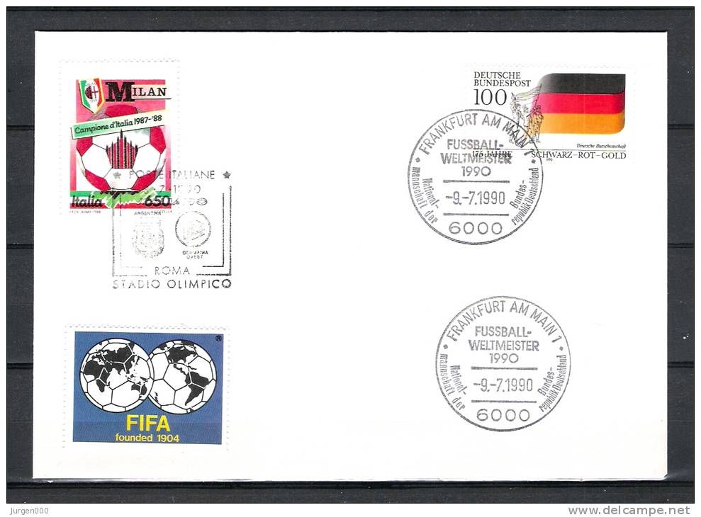 DEUTSCHE BUNDESPOST, 09/07/1990  Frankfurt Am Main Fussballweltmeister  (GA1967) - 1990 – Italien