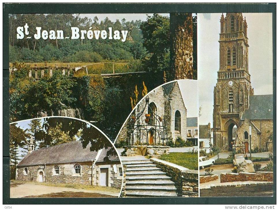 CPSM GF -  Saint Jean Brevelay , Le Moulin Du Quenhoêt, Chapelle St Nicolas , Le Puits Ferré, L'église  - LL15260 - Saint Jean Brevelay