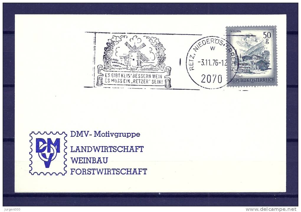 REPUBLIK ÖSTERREICH, 03/11/1976 Esmussein Retzer Sein - NIEDEROS ERRECH (GA3160) - Vini E Alcolici