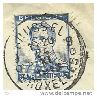 125 Op Brief Met Firmaperforatie (perfin) " S.G." Van "Societe Generale" Te BRUXELLES - 1909-34