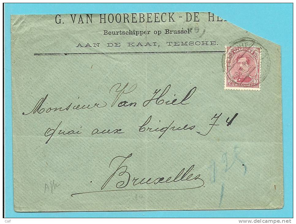 138 Op Brief Met Duitse Brugstempel TEMSCHE (noodstempel) - Fortune Cancels (1919)