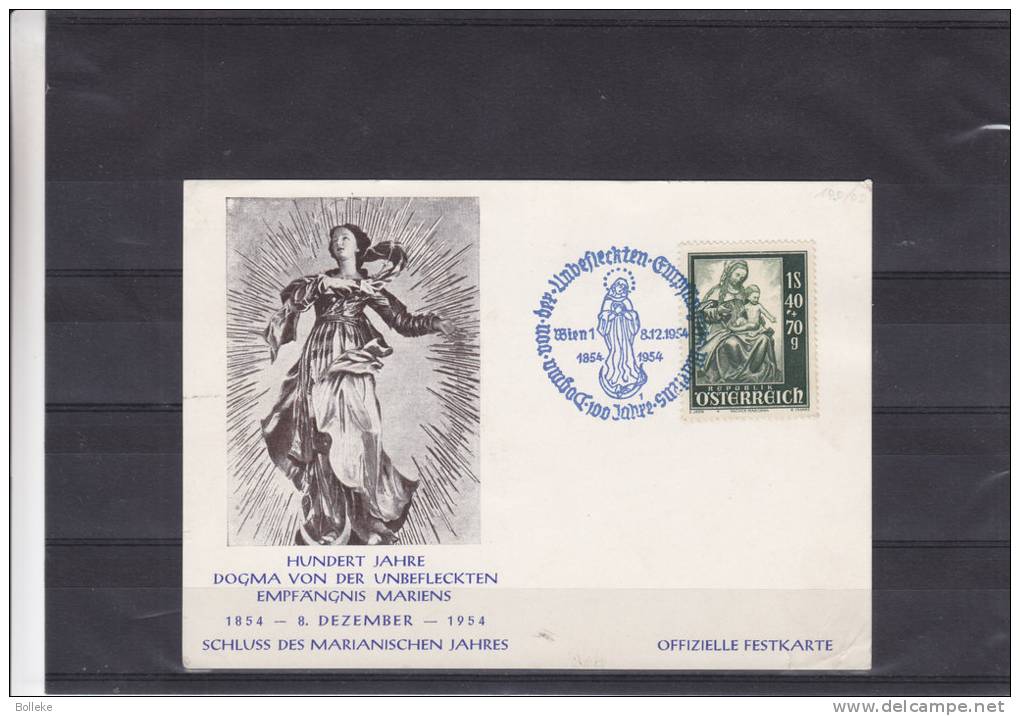 Religieux - Madonne -  Autriche - Document De 1954 - Valeur 30 Euros - Covers & Documents