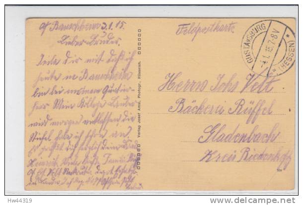 Gruß Aus Bauschheim  / Gasthof ZUR KRONE 1915 - Ruesselsheim