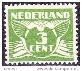 1924-1925 Vliegende Duif 3 Cent Olijfgroen Zonder  WM Ongestempeld NVPH 147 - Ongebruikt