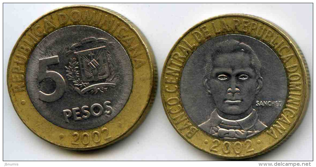 République Dominicaine Dominican Republic 5 Pesos 2002 KM 89 - Dominikanische Rep.