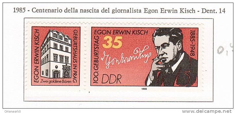 103583) 1985 - Centenario Della Nascita Del Giornalista Egon Erwin Kisch - Unused Stamps