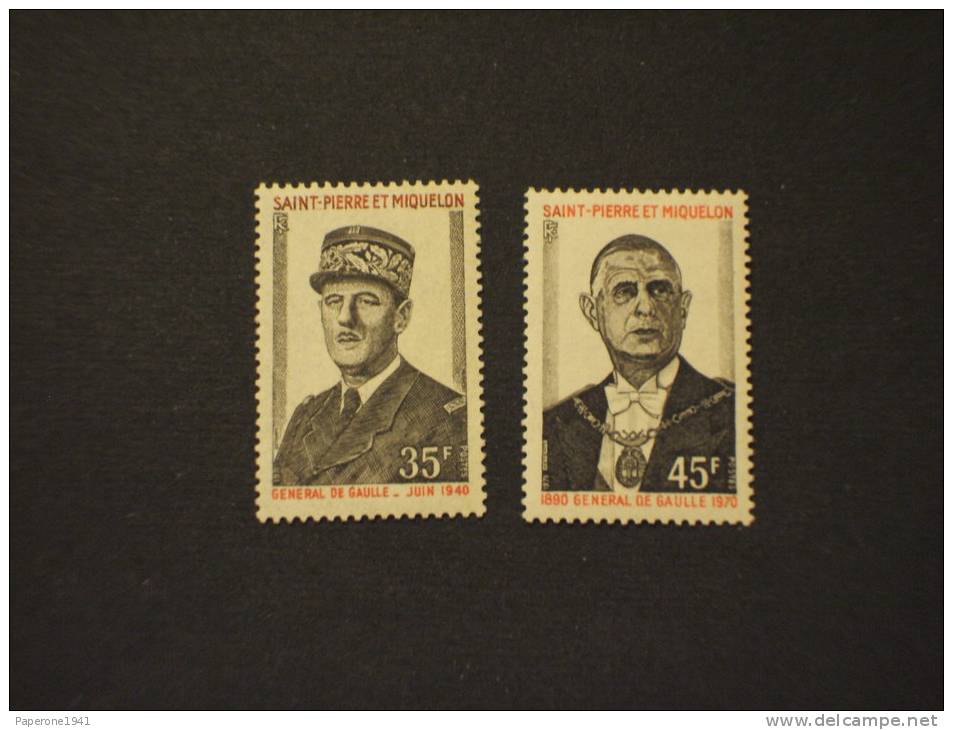SAINT PIERRE MIQUELON - 1971 DE GAULLE 2 Valori, NUOVI(++) - Unused Stamps