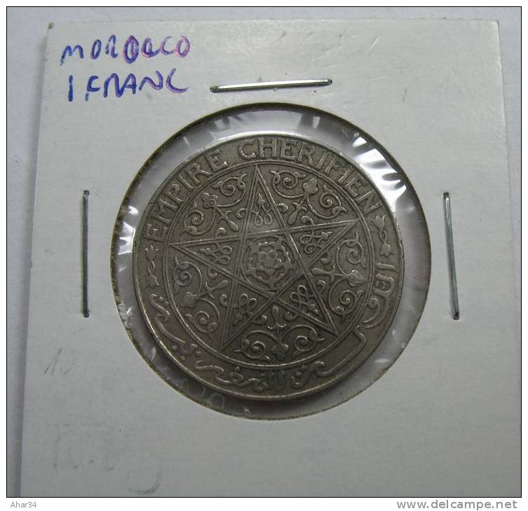 MOROCCO 1 FRANC 1921   Y# 36.1  LOT 123 - Marokko