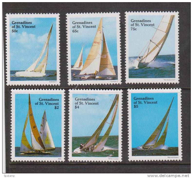 St Vincent Grenadines 1988 Americas Cup Yachts Set 6 MNH - St.Vincent (1979-...)