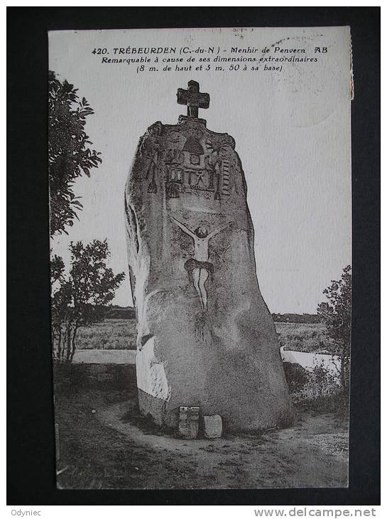 Trebeurden(C.-du-N)-Menhir De Penvern AB Remarquable A Cause De Ses Dimensions... 1933 - Monuments