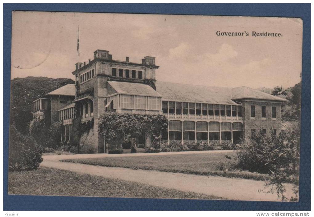 CP GOVERNOR´S RESIDENCE - TRINIDAD - GOODWILLE & WILSON Ltd THE CALEDONIAN HOUSE PORT OF SPAIN TRINIDAD - 1912 - Trinidad