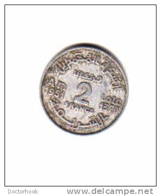 MOROCCO    2  FRANCS  1951 (Y # 47) - Maroc