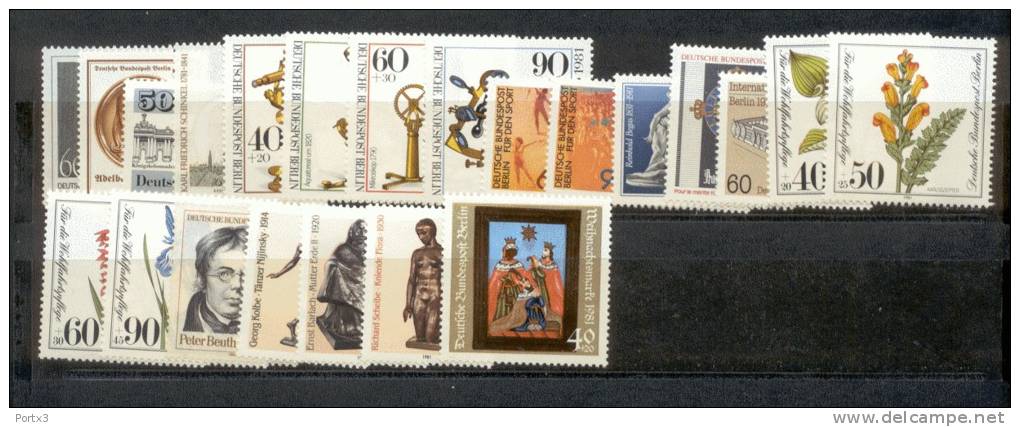 Berlin 637 - 658 Komplettes Jahr 1981 /  Year 1981 Complete Postfrisch MNH ** - Ungebraucht