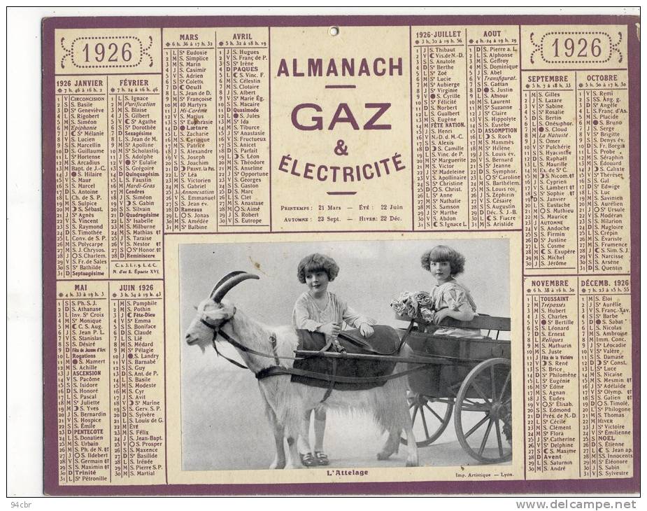 ALMANACH GAZ ET ELECTRICITE    ( 1940)   L ATTELAGE - Grand Format : 1921-40