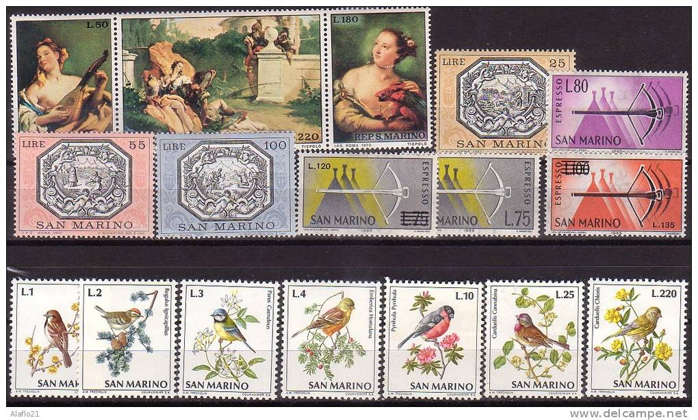 µ12 -  SAINT-MARIN - LOT TIMBRES NEUFS SANS CHARNIERE - Collections, Lots & Séries