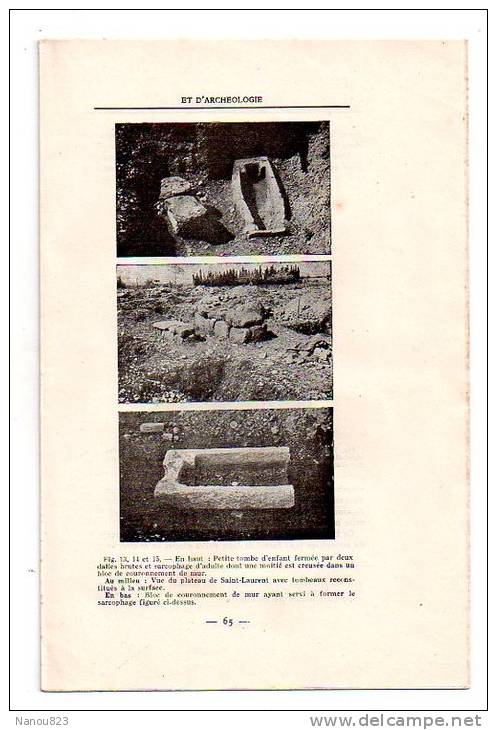 CAHIERS D ' HISTOIRE ET D' ARCHEOLOGIE Année 1934 : "Egypte, Courthezon, Château des Arènes.." M Louis A Larguier Nimes