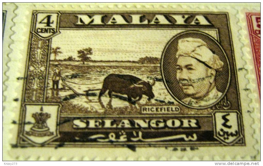 Selangor 1957 Ricefield 4c - Used - Malacca