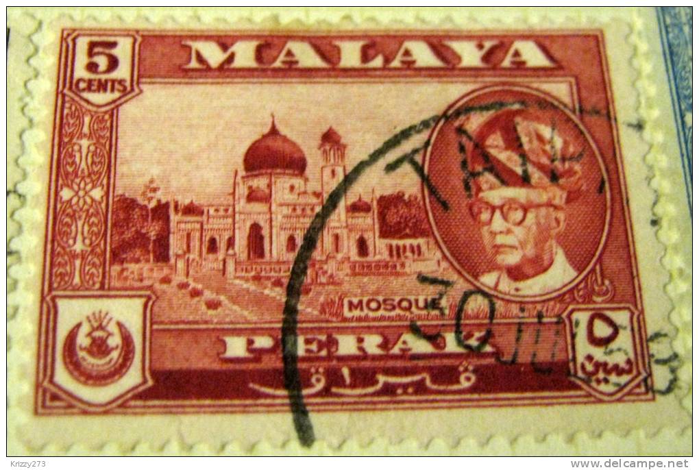 Perak 1957 Mosque 5c - Used - Malacca