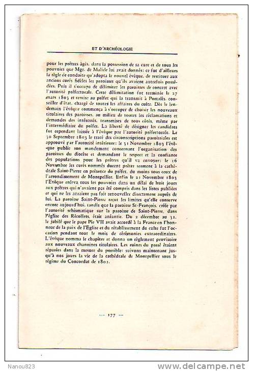 CAHIERS D ' HISTOIRE ET D' ARCHEOLOGIE Année 1934 : "Egypte Château Arènes Bassin Cesse Montpellier...."A Larguier Nimes