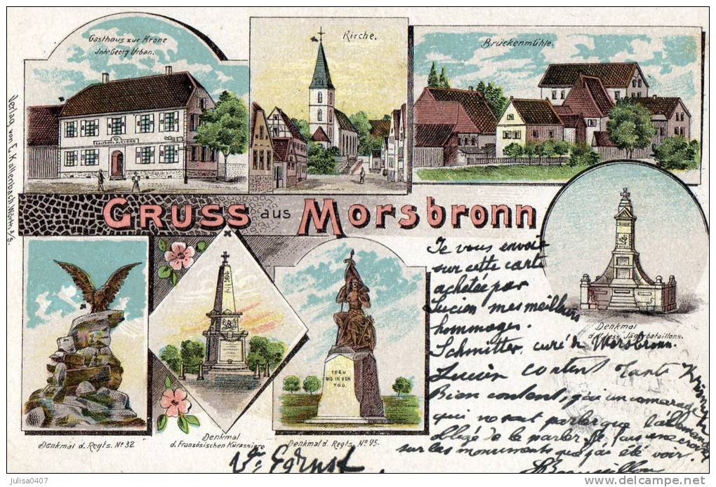 MORSBRONN (67) CarteGruss Illustrée à 7 Vues - Autres & Non Classés